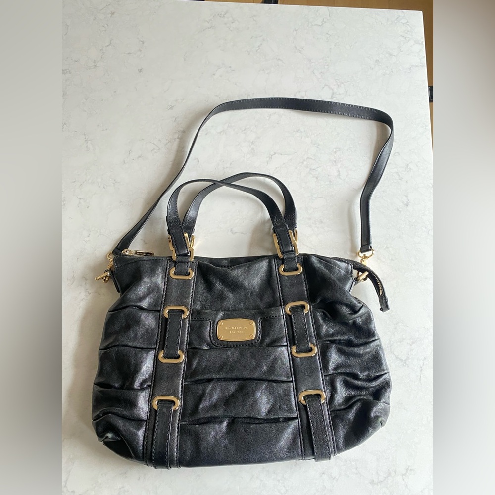 Michael Kors Black Crossbody Bag with Gold Accents - Picture 2 of 7